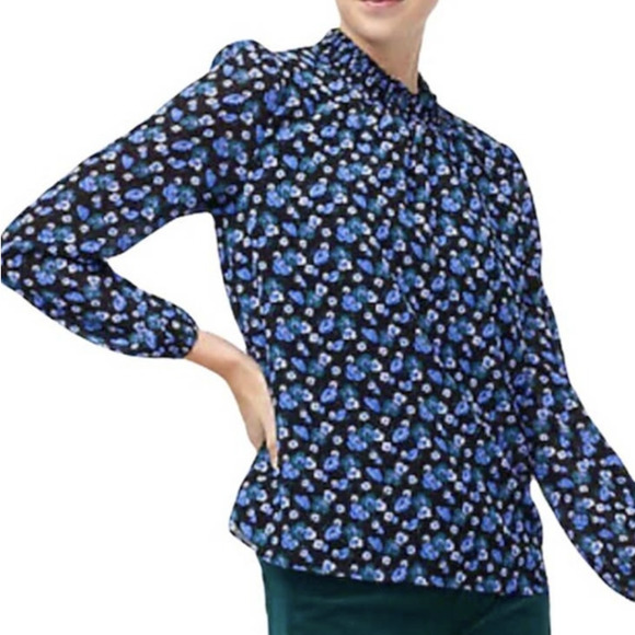 J. Crew Factory Tops - J.Crew Factory floral Long-sleeve mockneck top Size Small (NWOT)